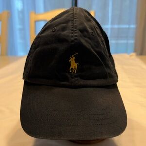 Rare Polo Ralph Lauren The Iconic Cotton Chino Ball Cap in Navy/Gold